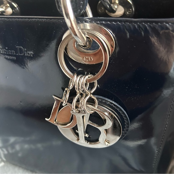 Lady Dior Patent Leather Blue Marine Circa 90s - Picture 2 of 12